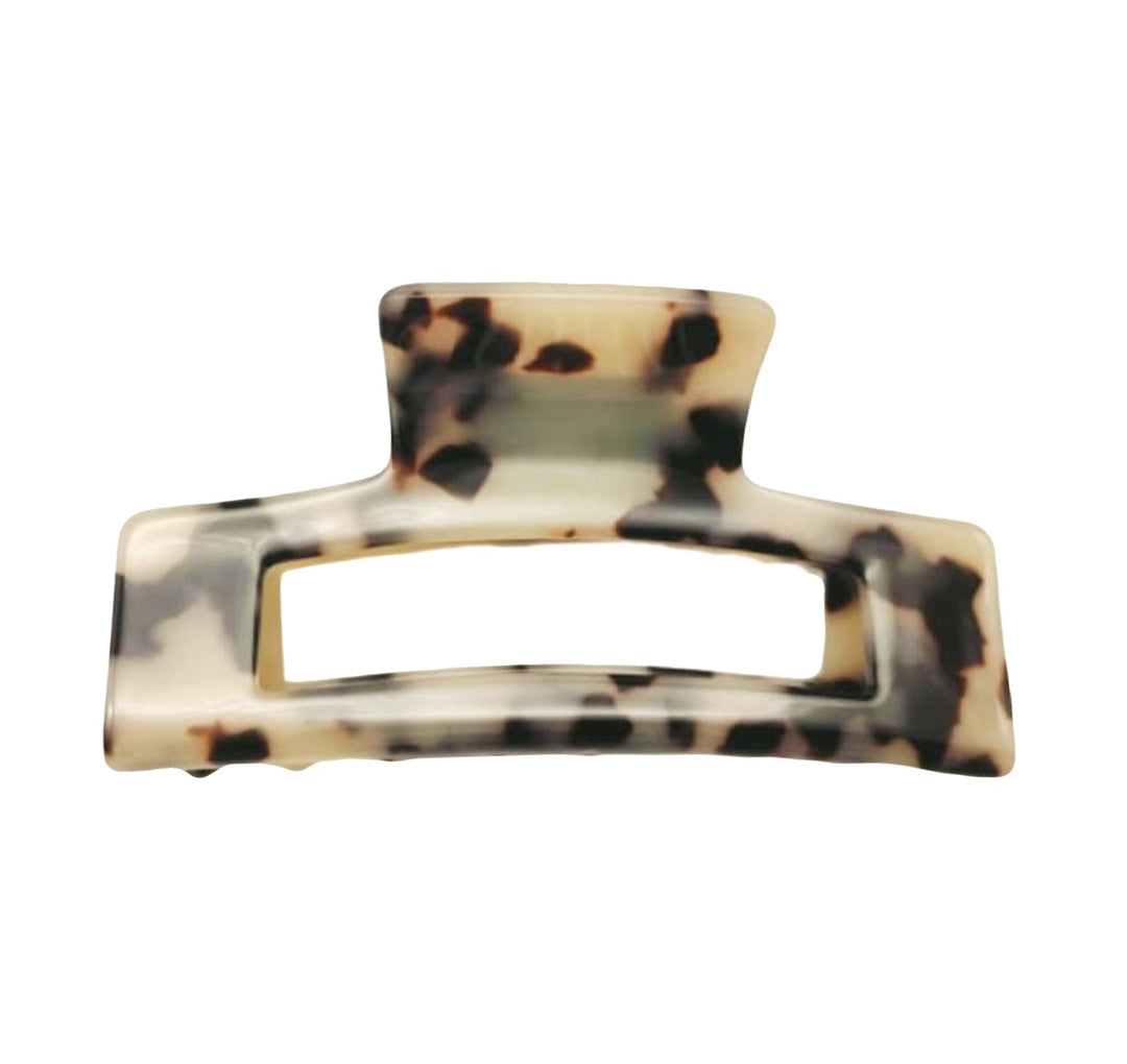 WS Premium Large Acetate Rectangular Claw - Light Turtle 757953171089