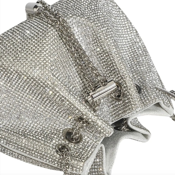 NY Mia Rhinestone Silver Bag