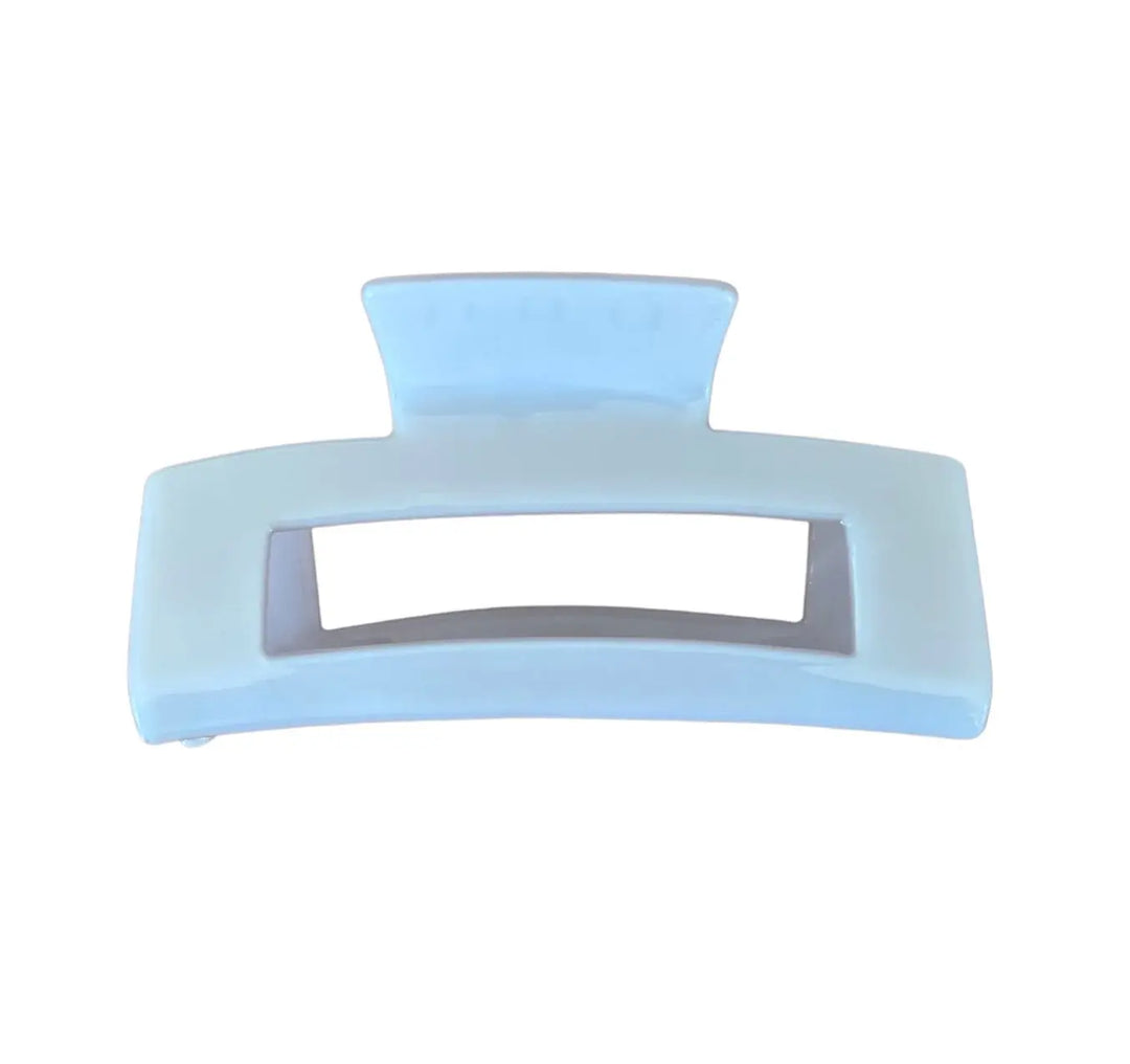 Oversized Acetate Rectangular Hair Claw in Glacier Lake 757953171461