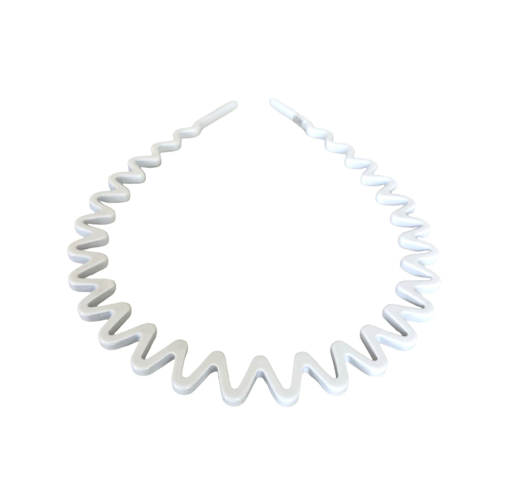 WS Cellulose Acetate Wave Headband Block Colour - White