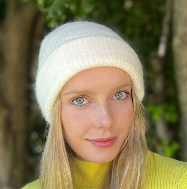 WS - Angora Blend Slouch beanie - White 746935191559