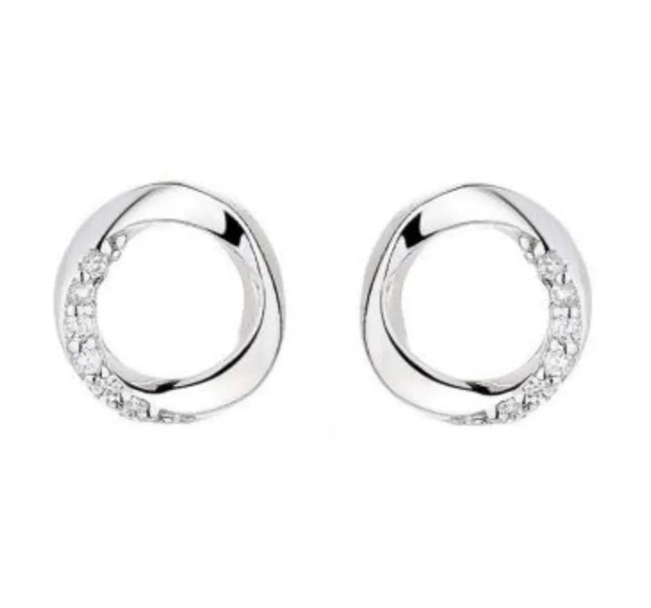 Soleil Sterling silver and zirconia studs