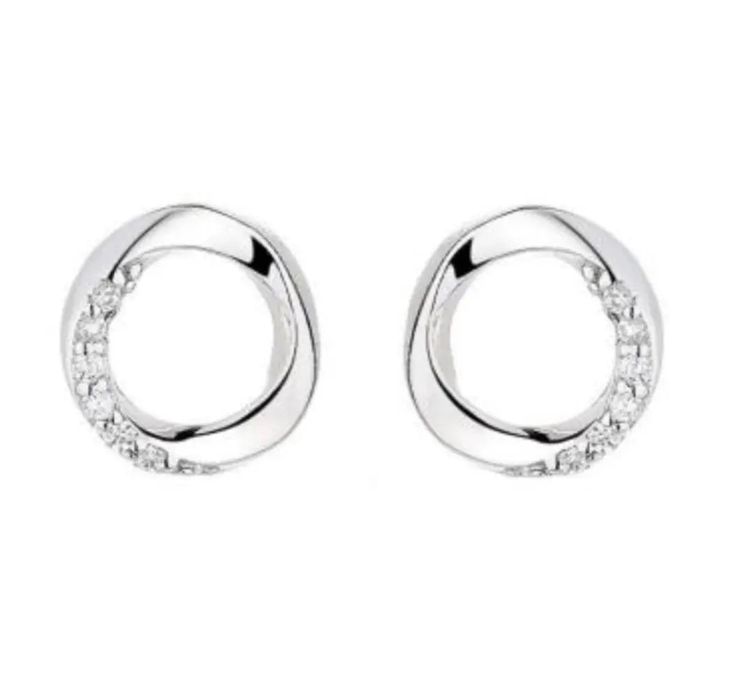 WS Soleil Sterling silver and zirconia studs