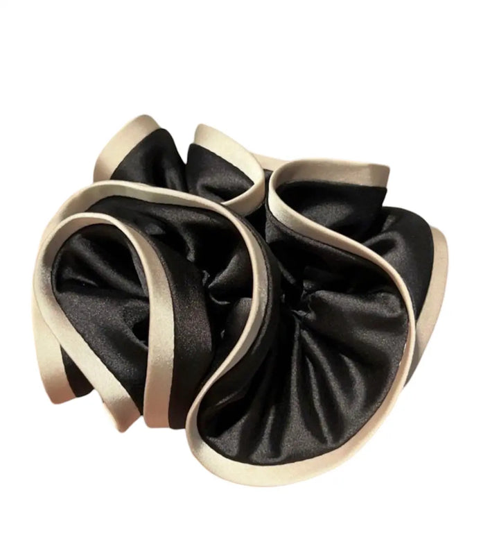 WS Scrunchie with Trim - Expresso with Off White Trim