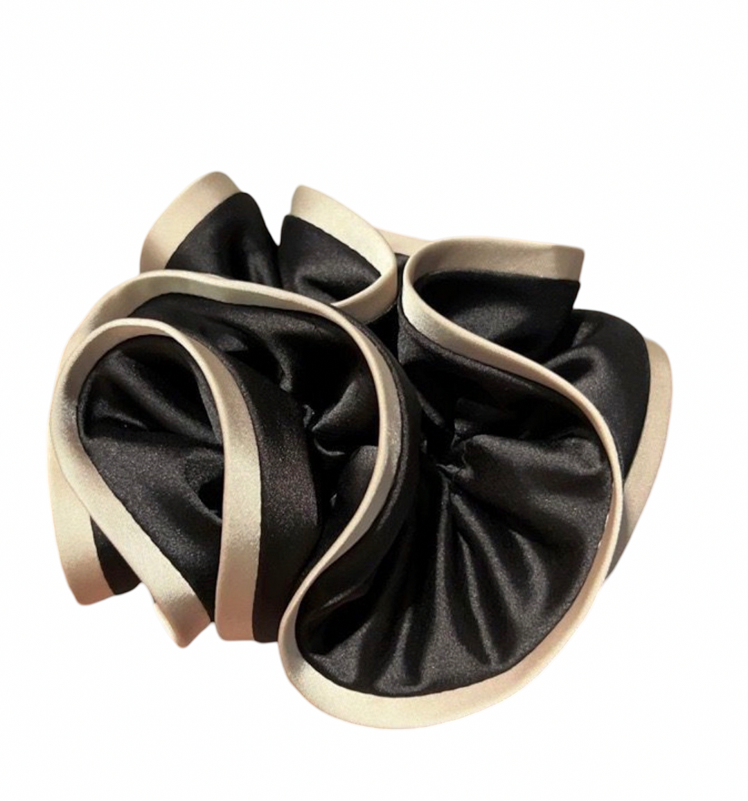 Scrunchie- Expresso with off White trim