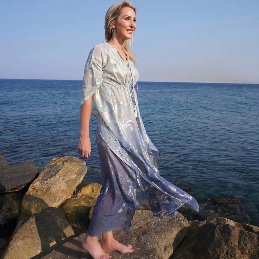 WS - Athena Ombre Lurex Dress & Shift - Blue - Image 4