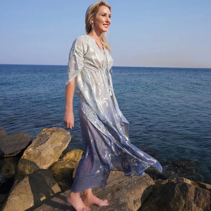 WS - Athena Ombre Lurex Dress & Shift - Blue - Image 4