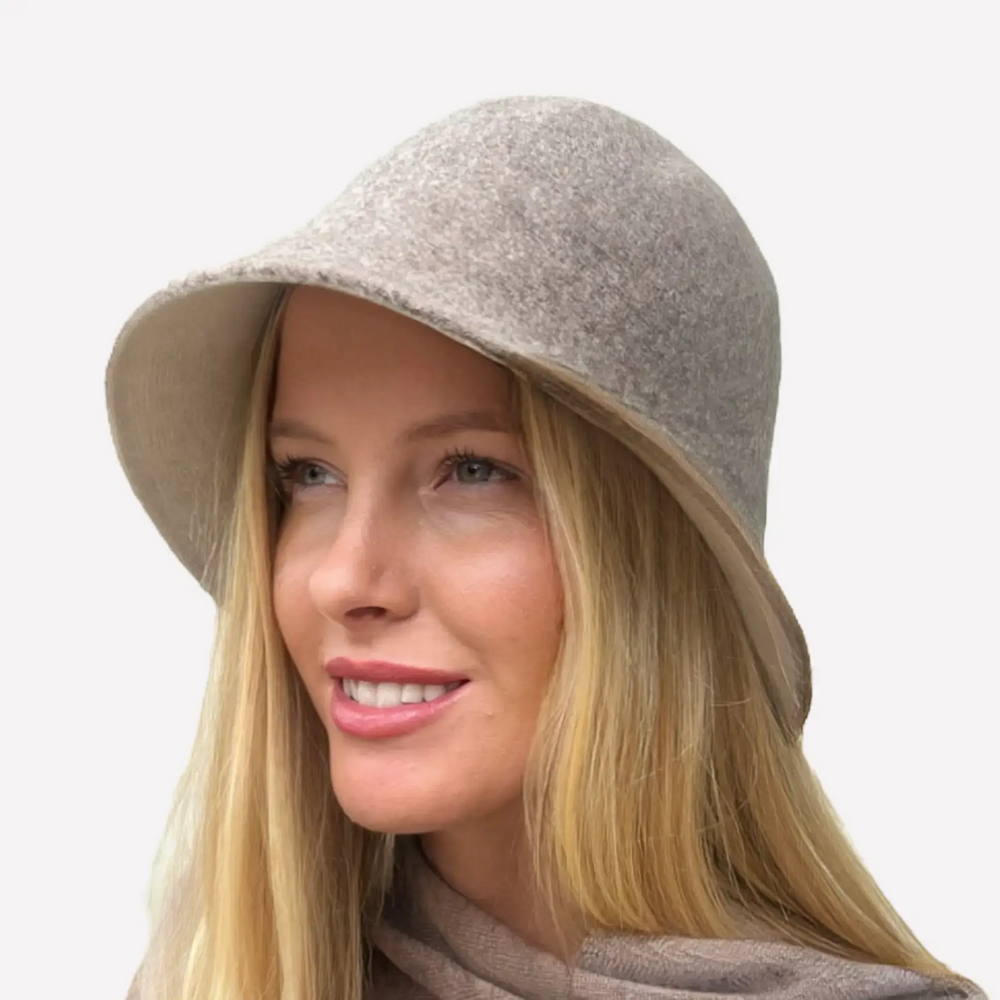Boston Wool Cloche Hat- Mocha