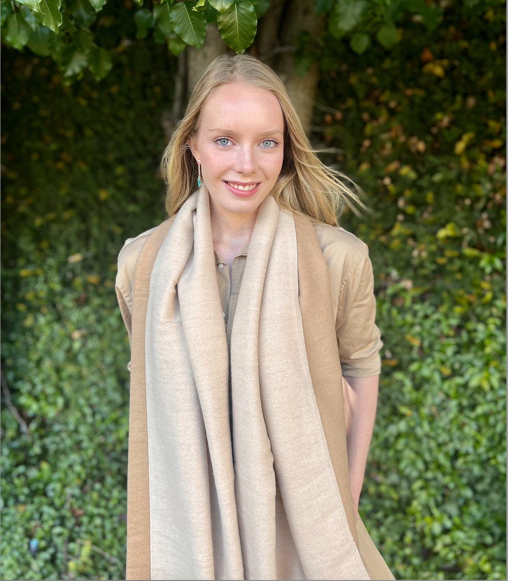 WS Scarf Two Tone -Camel/Beige 746935191108