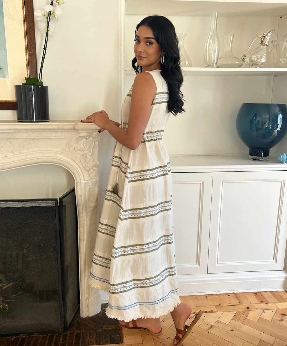 Hermoine - Linen Embroidered Dress
