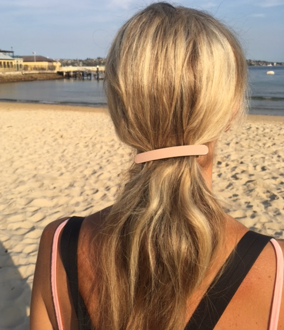 Chanel Pink with black edge Premium acetate barrette- large 9cm