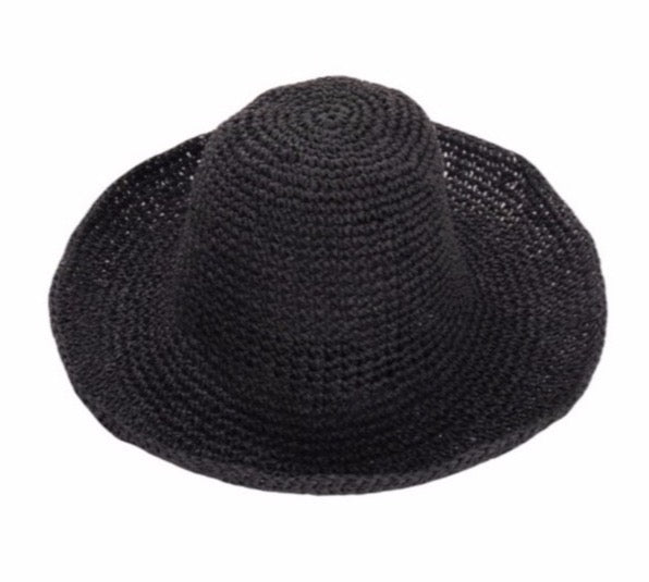 WS - Woven Foldable Sunhat-Black 746935882396