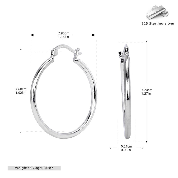 Sterling Silver Hoop Earrings 4cm