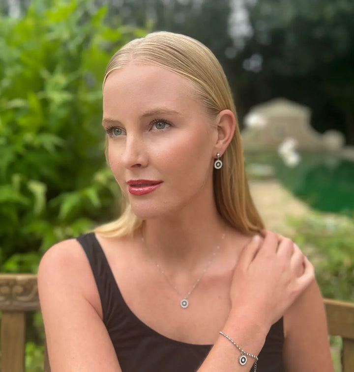 Evil Eye Titanium Bracelet - Silver