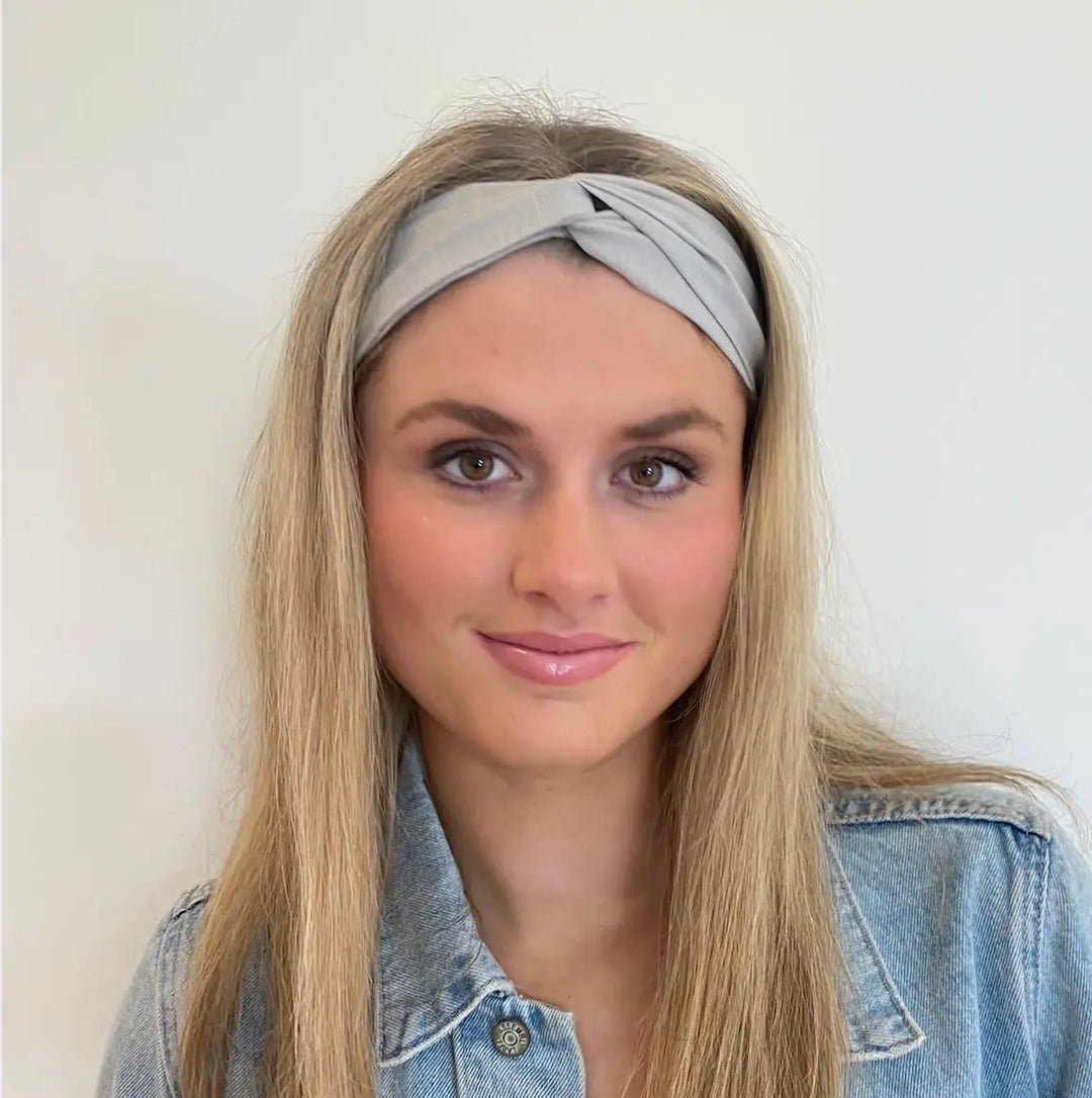 WS Linen Elastic Headband - French Grey - Image 1