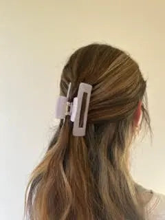 Premium Oversized Acetate Rectangular Claw Digital Purple