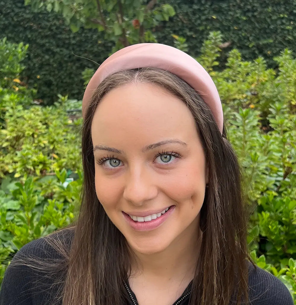 Satin Padded Headband - pink