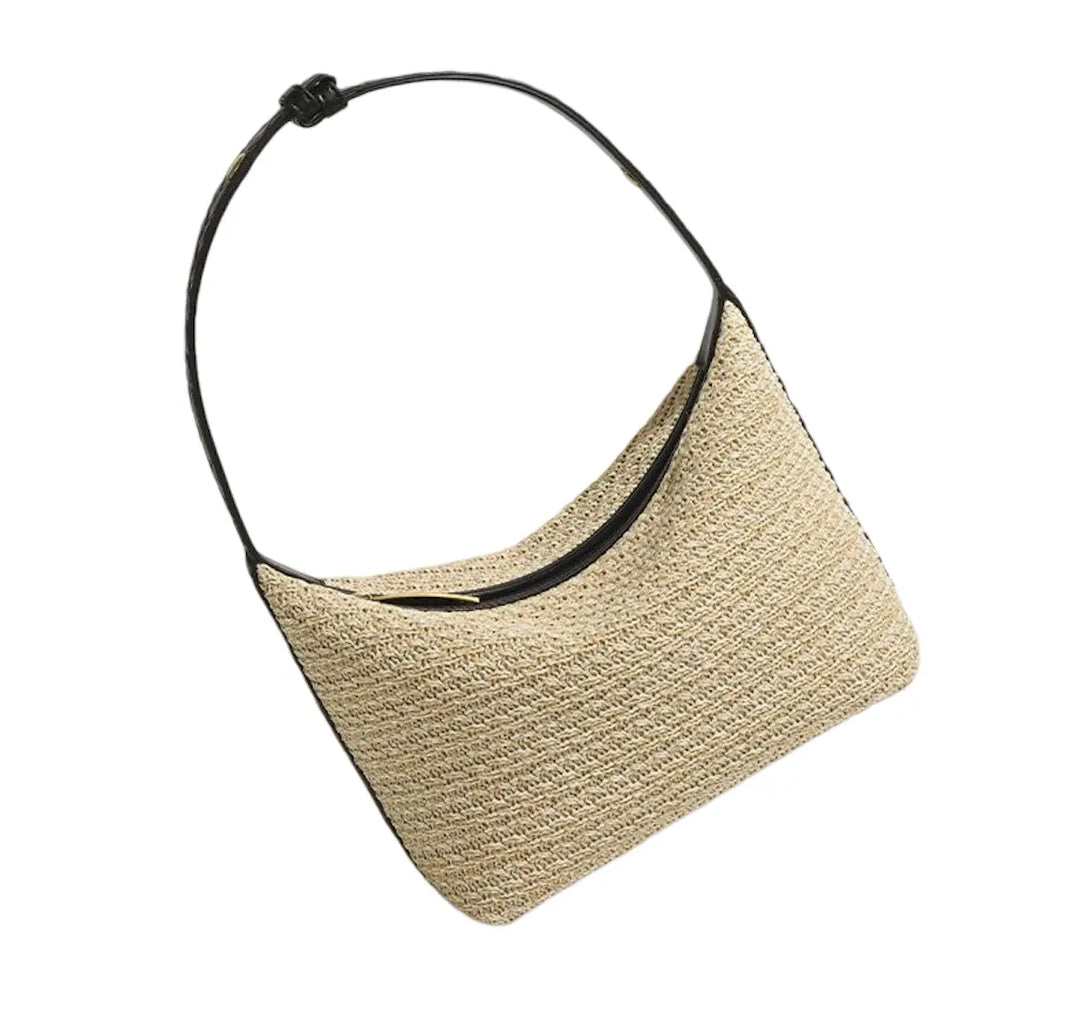 Bodicia - Straw Crotchet & Black Vegan Shoulder Bag