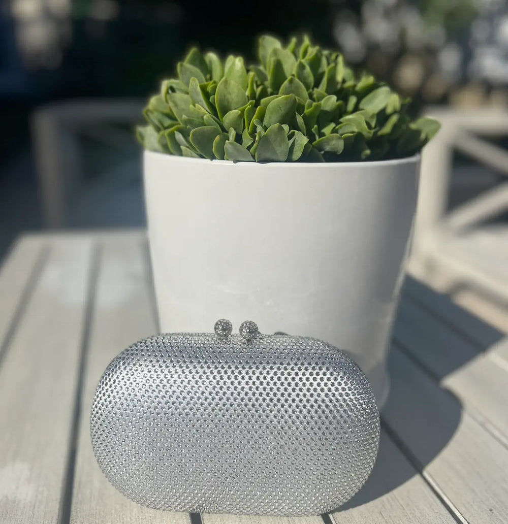 WS Ella Clutch Bag Hand Bag - Silver - Image 1