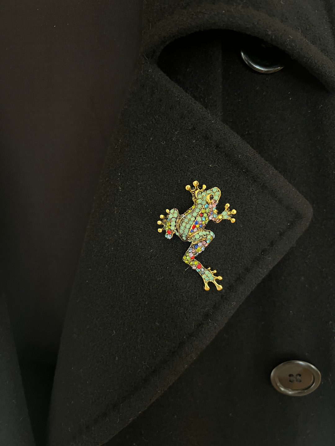 Brooch - Elongated Gem Frog
