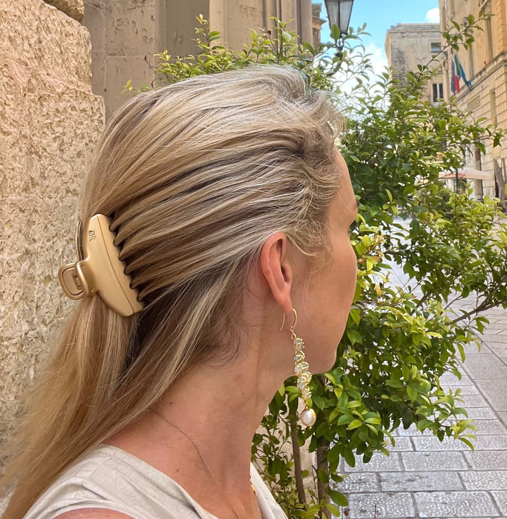 WS Acetate Hair Claw Clip Athenae Gold in Large -757953174363