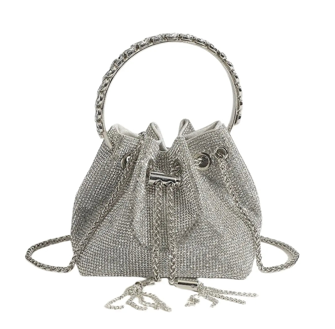NY Mia Rhinestone Silver Bag