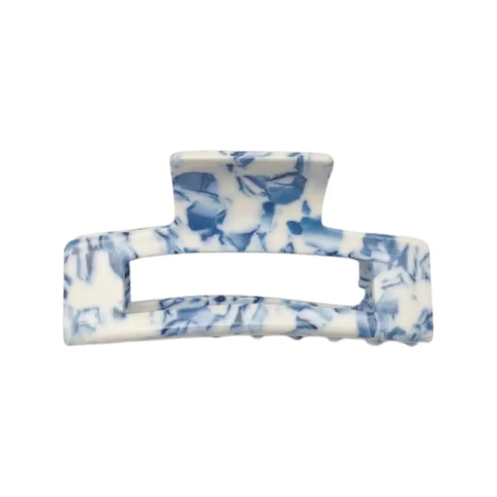 Premium Large Acetate Rectangular Claw in Mykonos