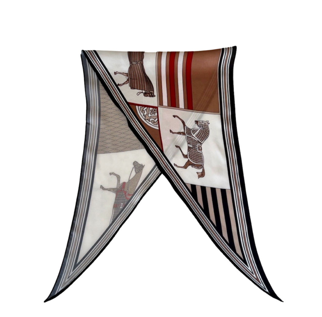 Neckscarf / HairScarf  - Polo - Copper/Navy/Red