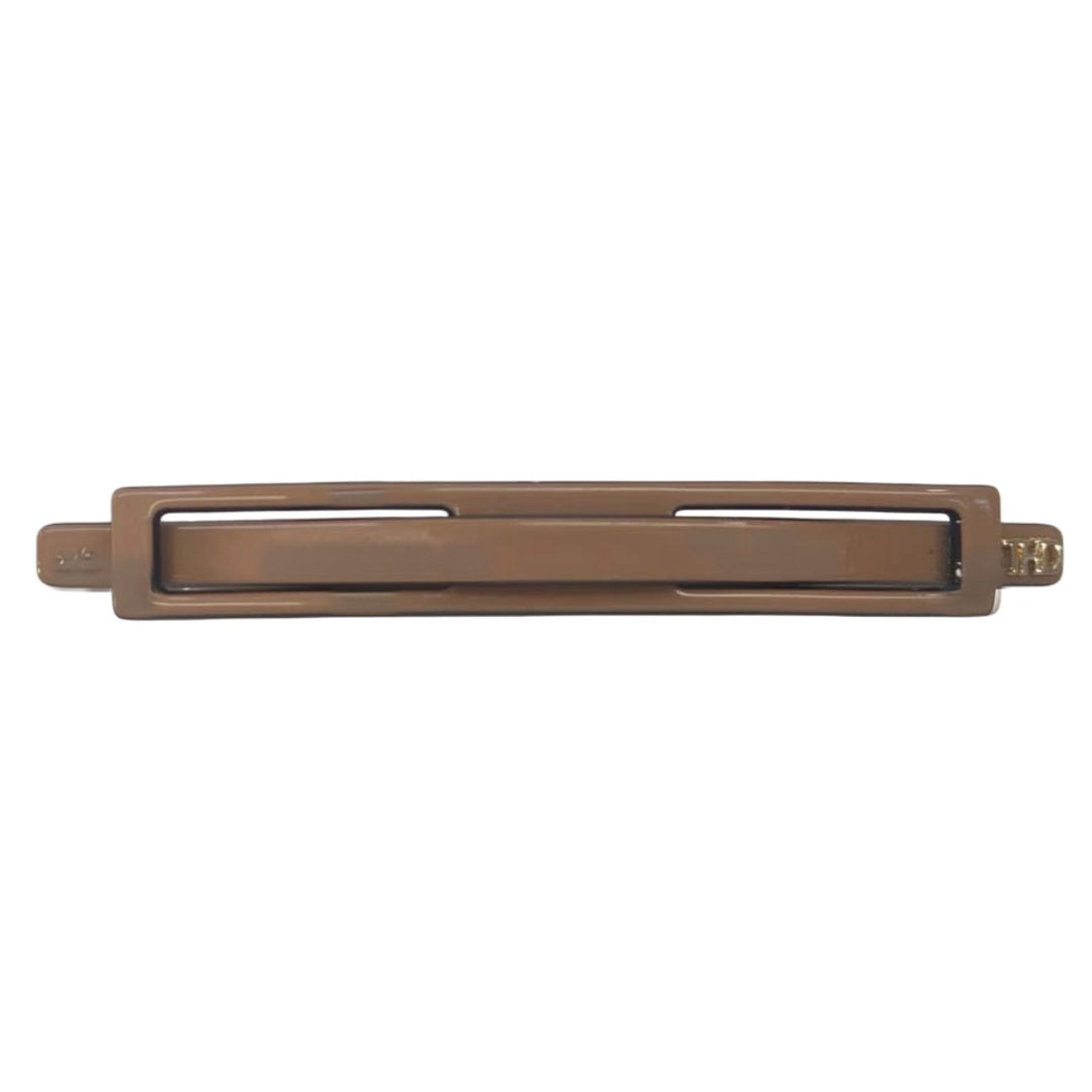 Linear Acetate Barrette -  Tan