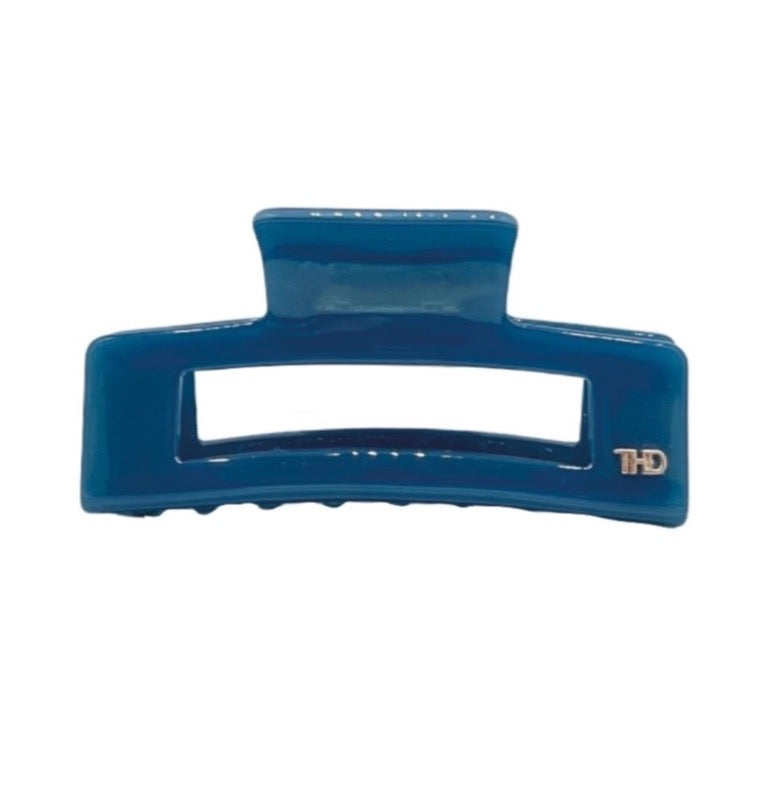 Acetate Rectangular Hair Claw in Blue Perennial