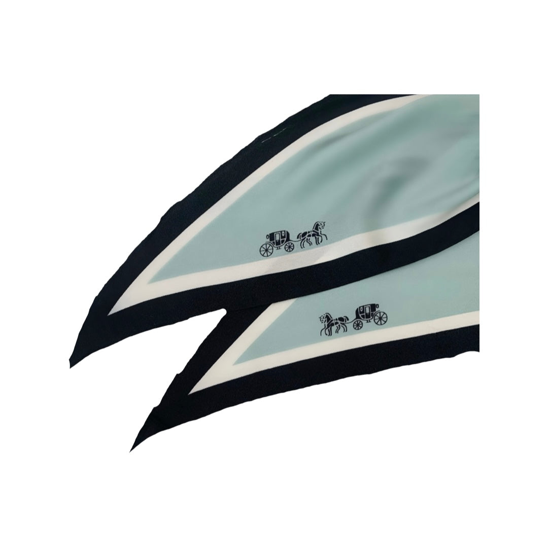 Neckscarf / Hairscarf - in Ice blue, white and Black