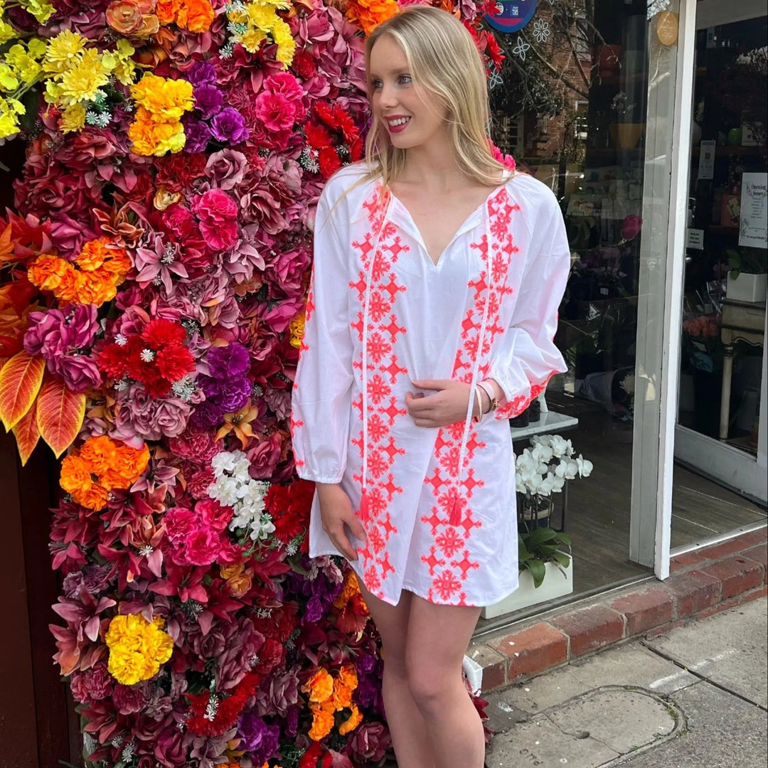 Ikaria Dress Long - Neon Pink - Image 1