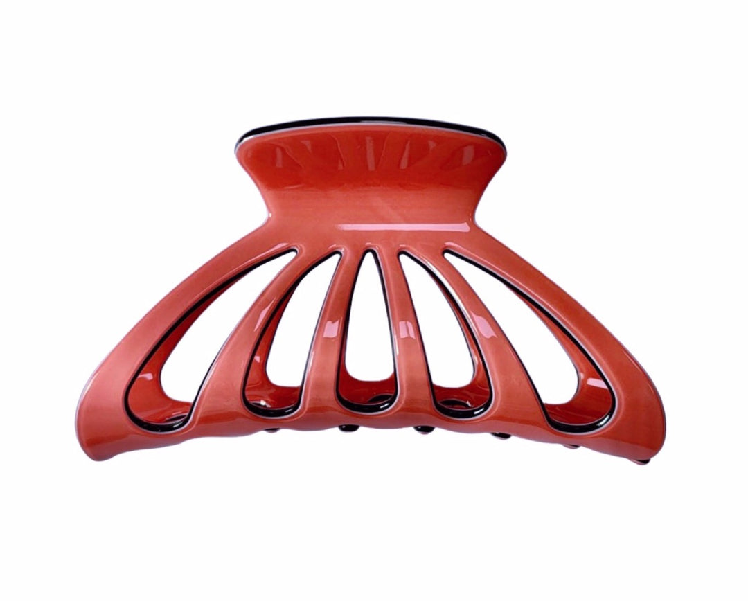 WS - Large Claw - Burnt Coral & Black Trim
