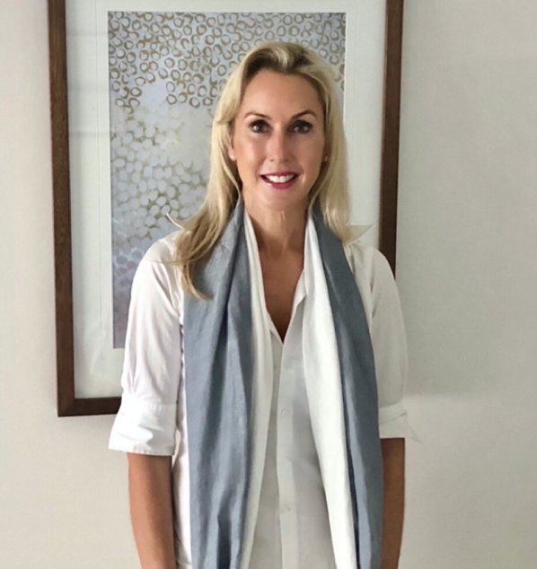 Linen Handwoven Ombre Scarf in Grey/White