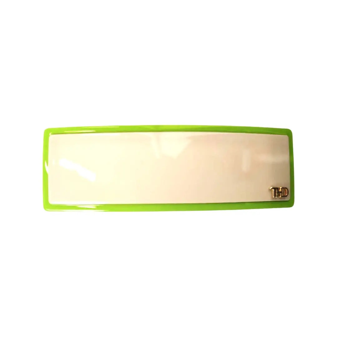 Wide Acetate Barrette Vanilla Cream & Lovebird Trim