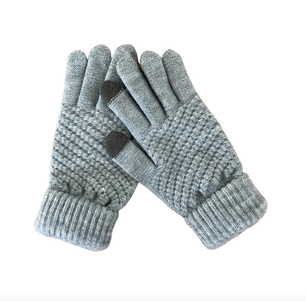 Touchscreen Gloves Women - Woolblend Grey