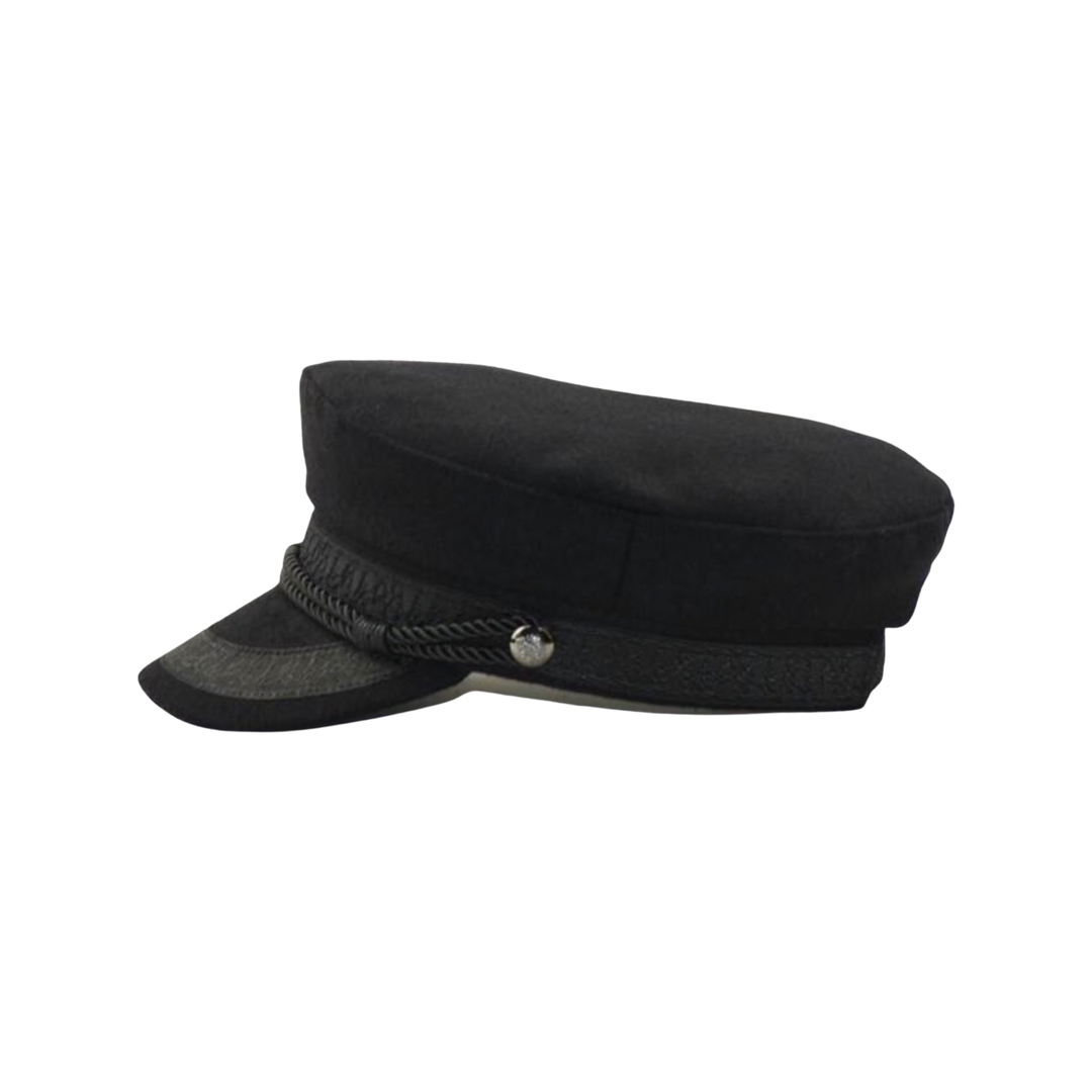 Wool Newsboy Cap - Black