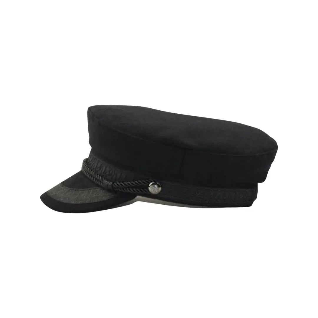 Wool Newsboy Cap - Black