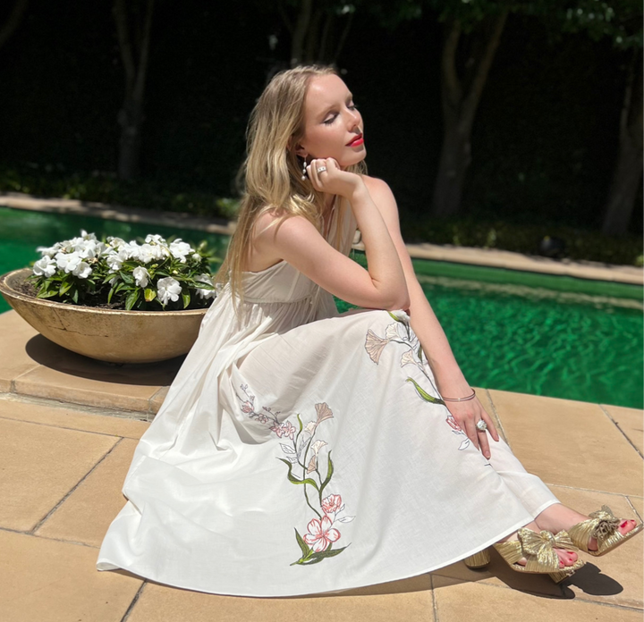 Elise Embroidered Cotton Dress