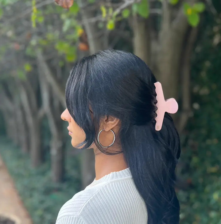 Acetate Line Hair Claw 11.5cm Gelato Pink