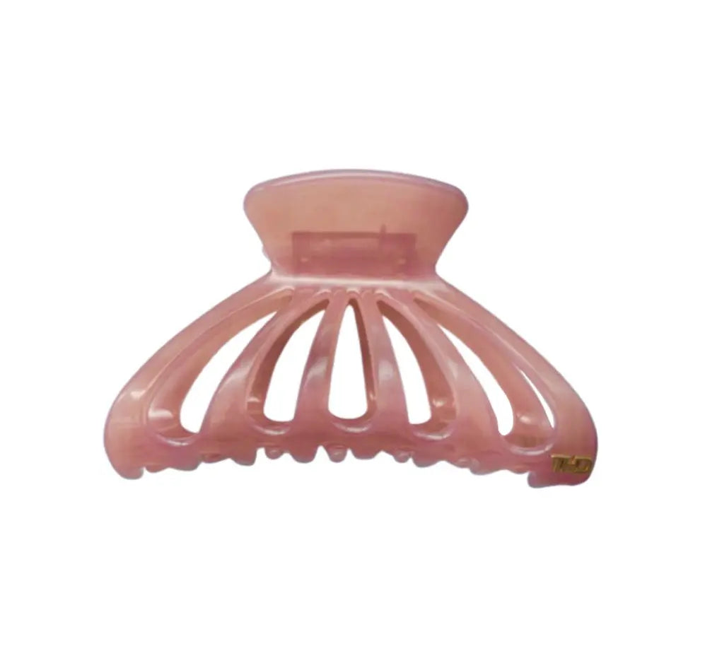Large Hair claw with cutouts in Crystal Rose