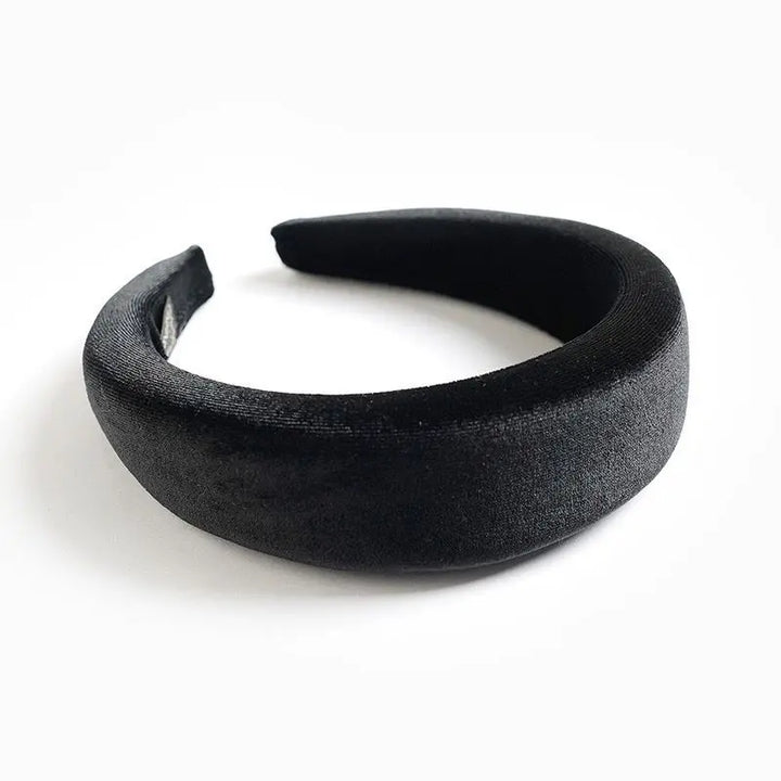 Padded Velvet Headband - Black