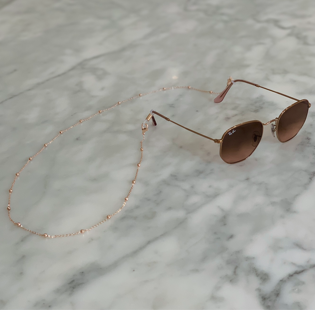 Glasses / Sunglasses Chain metal in Rose gold