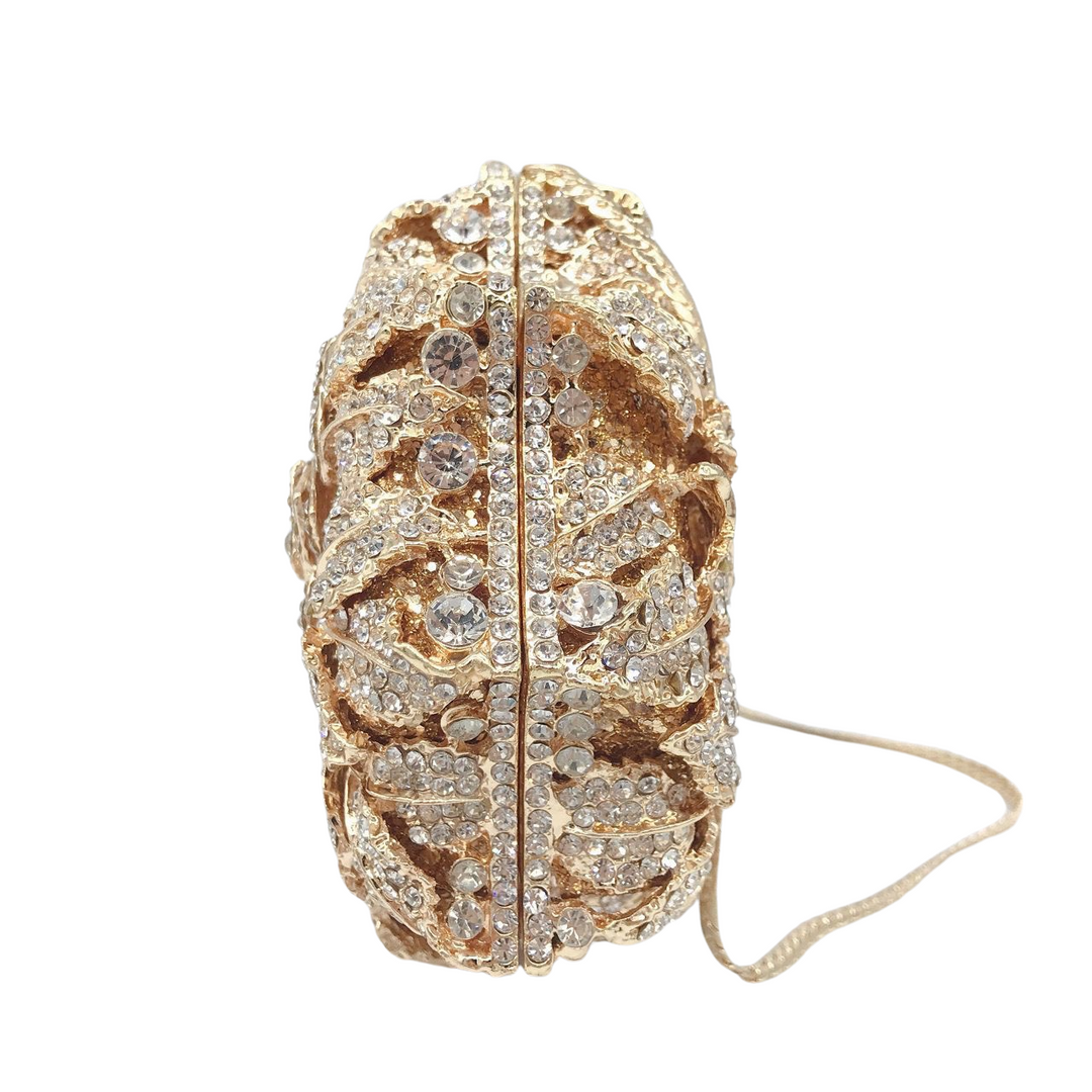 BellaRose diamond Gold Clutch Bag