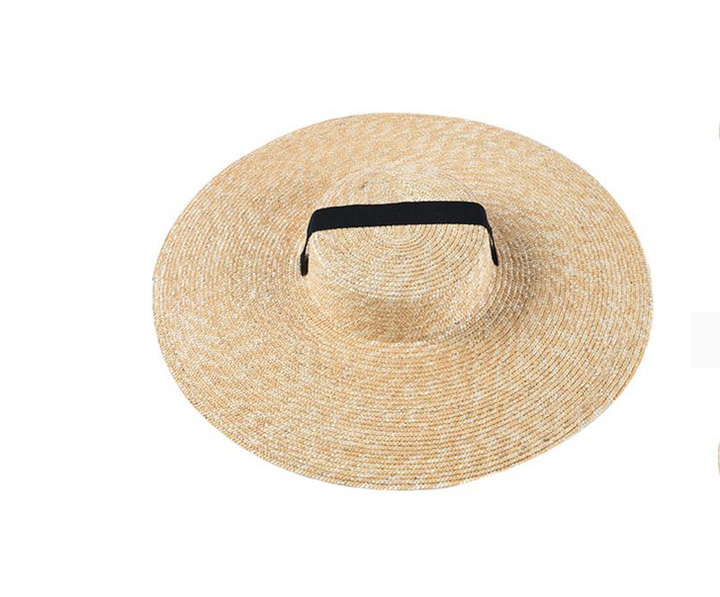 100% Wheat Straw Ribbon Hat -Natural