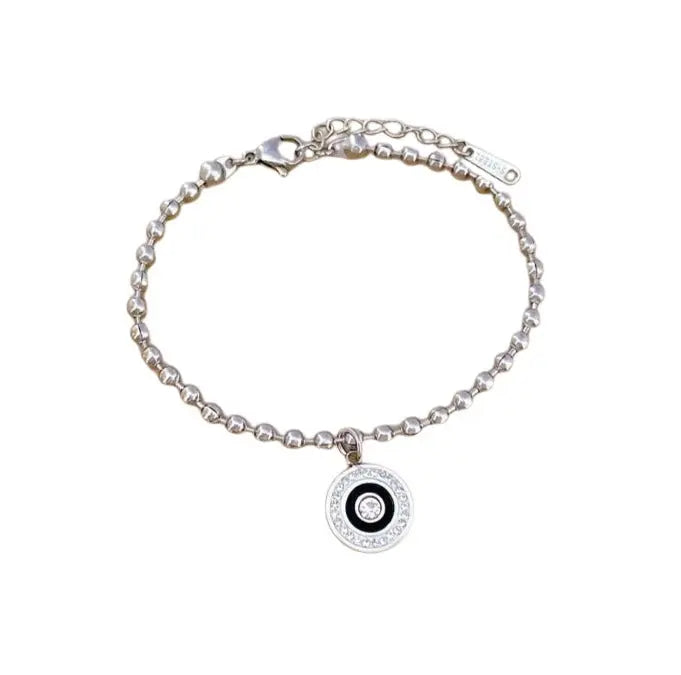 Evil Eye Titanium Bracelet - Silver