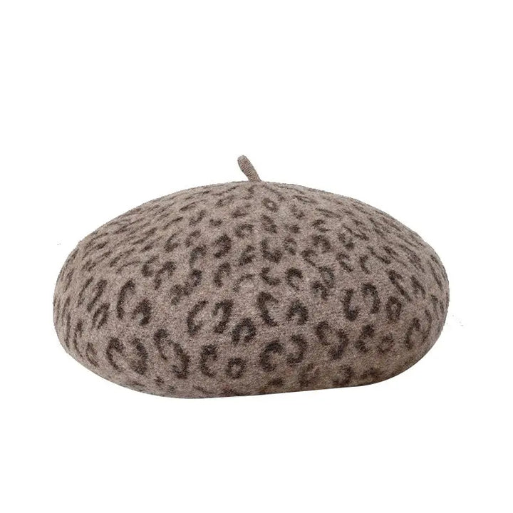 WS Lille Wool Leopard Beret - Mocha
