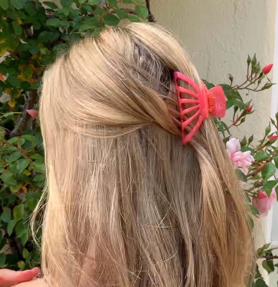 Large Premium Acetate HairClaw in Pearl Watermelon