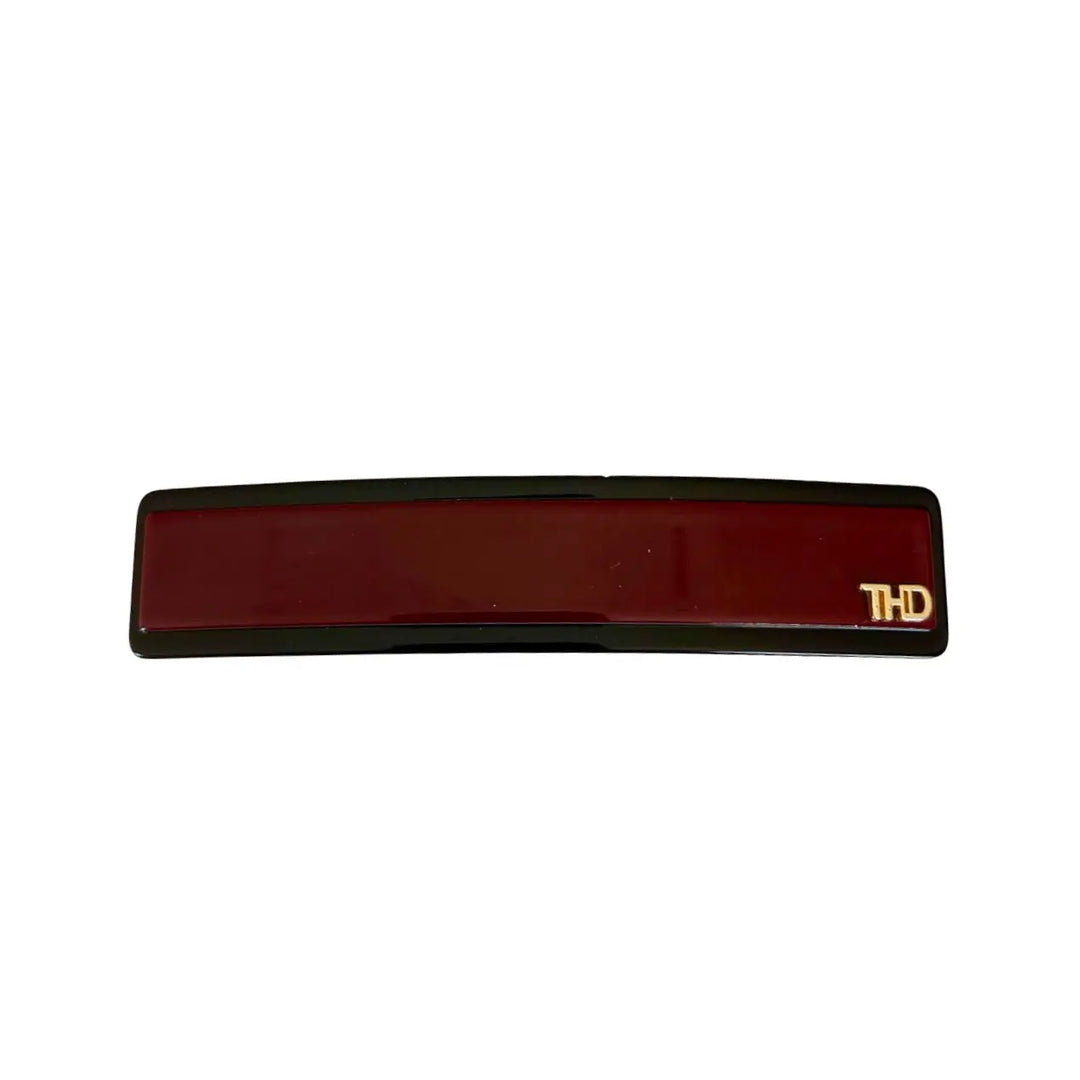 Acetate Barrette -  Two Tone - Wine with Black Trim