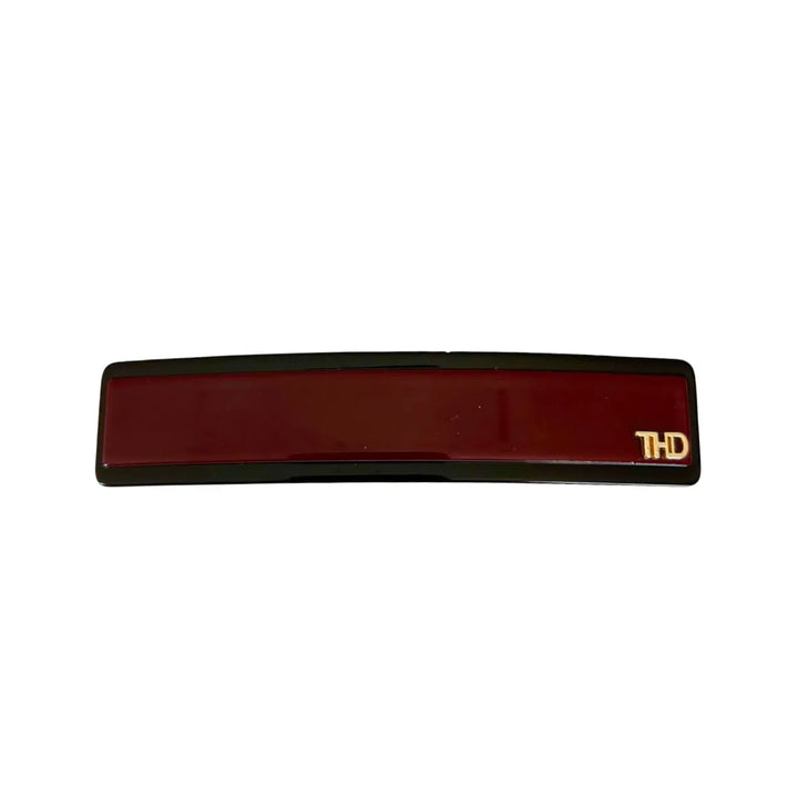 Acetate Barrette -  Two Tone - Wine with Black Trim